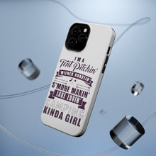 DistinctInk ToughCase for Apple iPhone, Compatible with MagSafe Charging - Tent Pitchin Weiner Roastin S'More Camping Girl