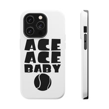 DistinctInk ToughCase for Apple iPhone, Compatible with MagSafe Charging - Ace Ace Baby Tennis