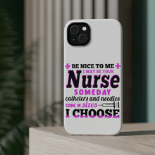 DistinctInk ToughCase for Apple iPhone, Compatible with MagSafe Charging - Be Nice I May Be Your Nurse Choose Needles