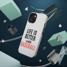 DistinctInk ToughCase for Apple iPhone, Compatible with MagSafe Charging - Life is Better with Baseball