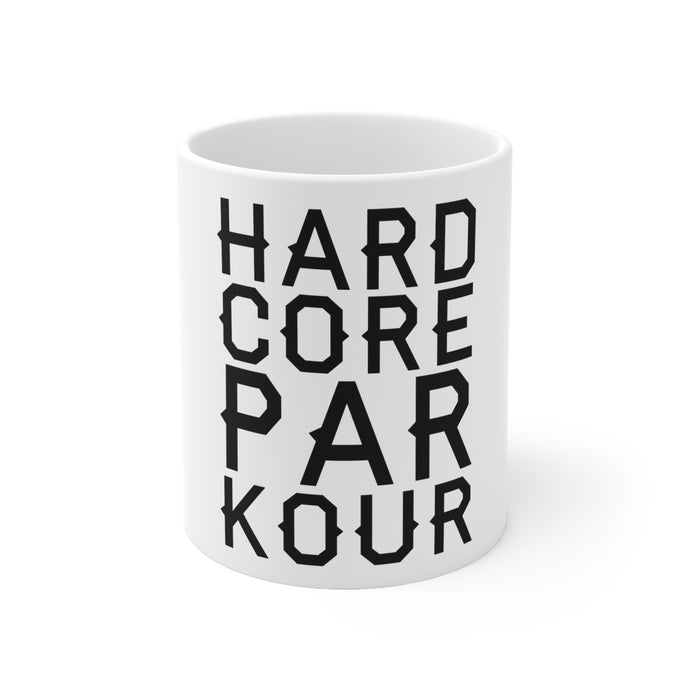 DistinctInk Glossy White Coffee / Tea Mug - Hard Core Parkour