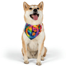 DistinctInk Adjustable Pet Banana Collar with The Road to Fulfillment Design for LGBTQ+ Pride