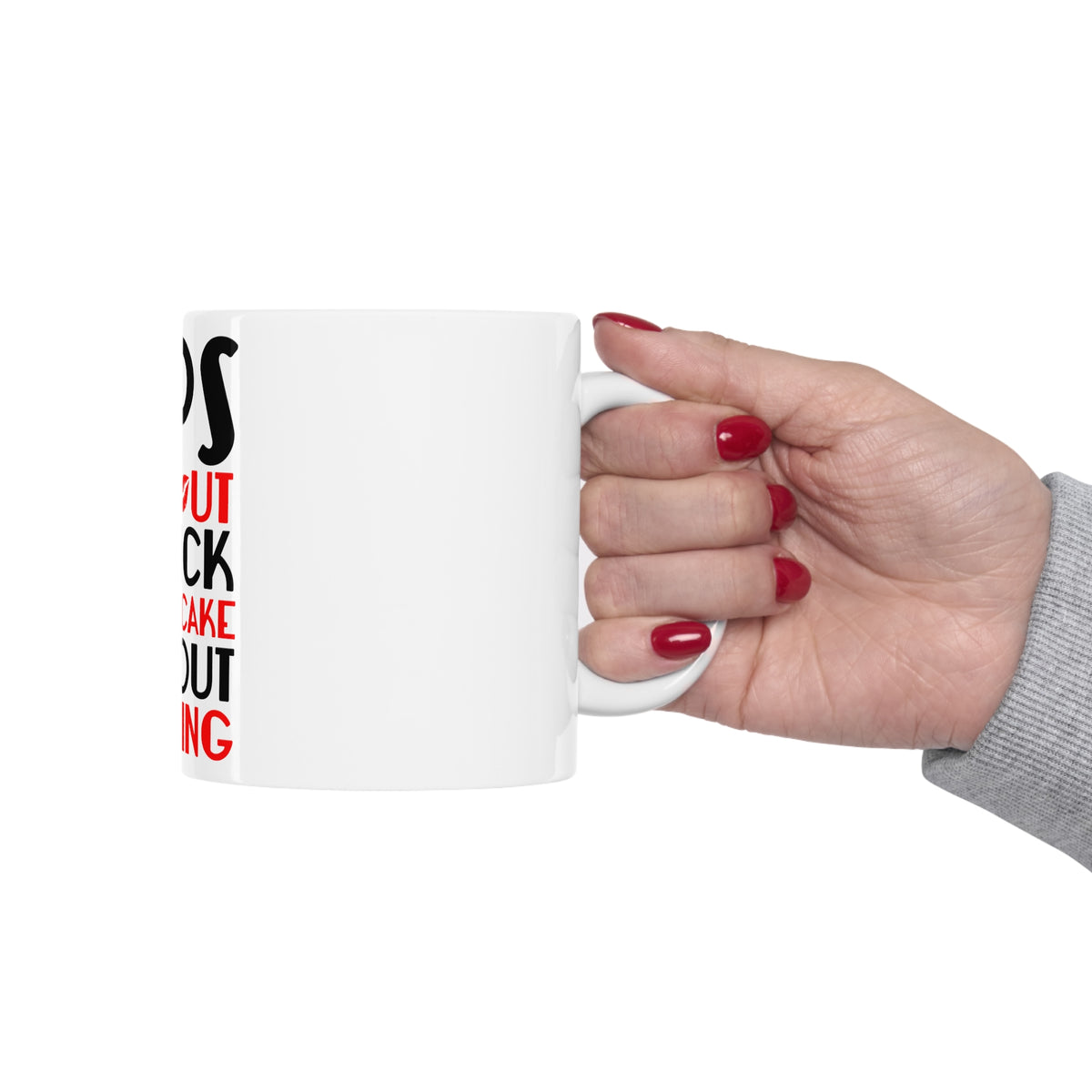 Glossy White Coffee / Tea Mug - Lips Without Lipstick Cake Without Frosting, view 12
