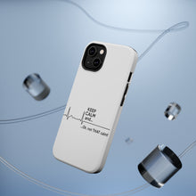 DistinctInk ToughCase for Apple iPhone, Compatible with MagSafe Charging - Keep Calm and…. Flatline