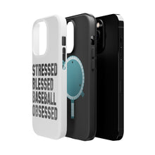 DistinctInk ToughCase for Apple iPhone, Compatible with MagSafe Charging - Stressed Blessed Baseball Obsessed