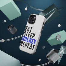 DistinctInk ToughCase for Apple iPhone, Compatible with MagSafe Charging - Eat Sleep Hockey Repeat