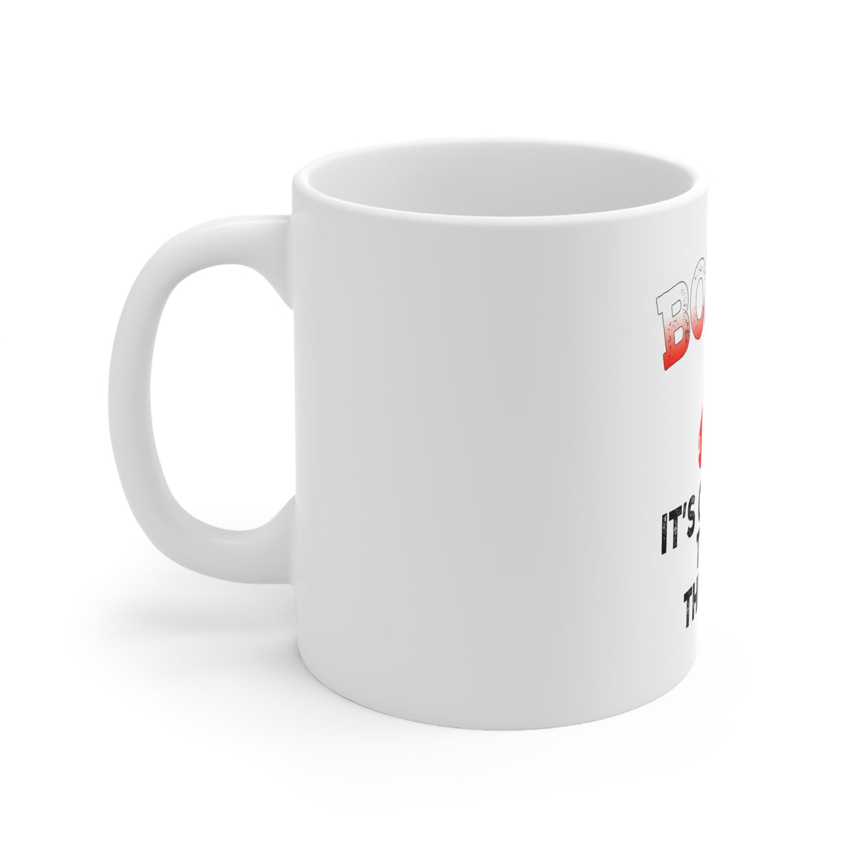 Glossy White Coffee / Tea Mug - Boxing It's Cheaper Than Therapy, view 2