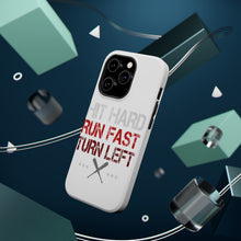 DistinctInk ToughCase for Apple iPhone, Compatible with MagSafe Charging - Hit Hard Run Fast Turn Left Baseball