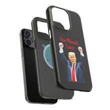 Dual Layer Tough Case for Apple iPhone, Compatible with MagSafe - Trump ‘You Missed, Loser’ Design & Black Background