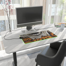 DistinctInk LED Gaming Mouse Pad with Ghostly Skeleton and Pumpkins Design for Halloween