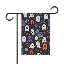DistinctInk Garden & House Banner / Flag with Skeletal Ghostly Pumpkins Design for Halloween