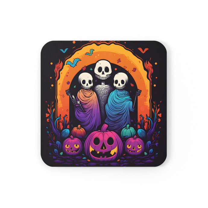 DistinctInk (Set of 4) Corkwood Coasters with The Paths We ChooseDesign for Halloween LGBTQ+ Pride