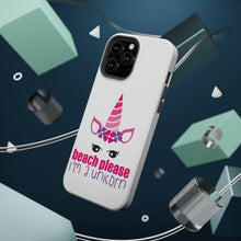 DistinctInk ToughCase for Apple iPhone, Compatible with MagSafe Charging - Beach Please I'm a Unicorn