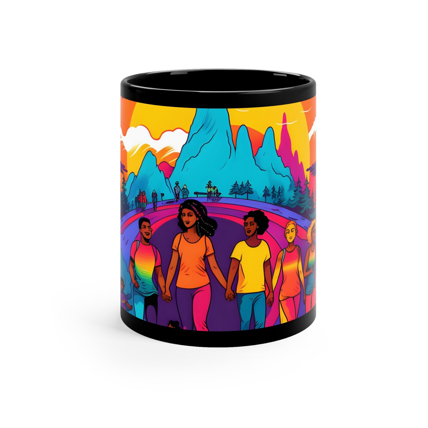 DistinctInk Black Coffee Mug - Discover Your Passion for LGBTQ+ Pride