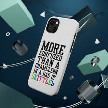 DistinctInk ToughCase for Apple iPhone, Compatible with MagSafe Charging - More Confused than Chameleon in Skittles