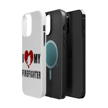 DistinctInk ToughCase for Apple iPhone, Compatible with MagSafe Charging - I Heart My Firefighter