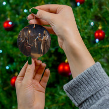 DistinctInk Hanging Ceramic Christmas Tree Ornament Charm with Gold String - Great Gift/Present - 2 3/4 inch Diameter - Wise Men Seek the King: Matthew 2:2