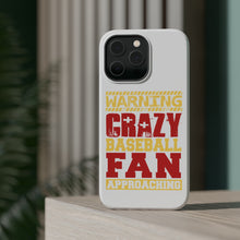 DistinctInk ToughCase for Apple iPhone, Compatible with MagSafe Charging - Warning Crazy Baseball Fan Approaching