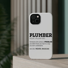 DistinctInk ToughCase for Apple iPhone, Compatible with MagSafe Charging - Plumber Definition - Solves A Problem