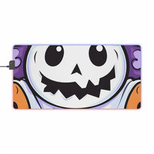 DistinctInk LED Gaming Mouse Pad with Ghost Skeleton Pumpkins Design for Halloween