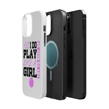 DistinctInk ToughCase for Apple iPhone, Compatible with MagSafe Charging - Volleyball Yes I Do Play Like a Girl