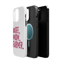 DistinctInk ToughCase for Apple iPhone, Compatible with MagSafe Charging - Wife. Mom. Farmer.