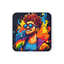 DistinctInk (Set of 4) Corkwood Coasters with The Power of SimplicityDesign for LGBTQ+ Pride