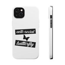 DistinctInk ToughCase for Apple iPhone, Compatible with MagSafe Charging - Anti-Social Butterfly