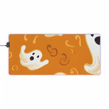 DistinctInk LED Gaming Mouse Pad with Ghost Skeleton Pumpkin Pattern Design for Halloween