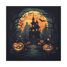DistinctInk Canvas Wall Art with Spooky Trick or Treating for Halloween