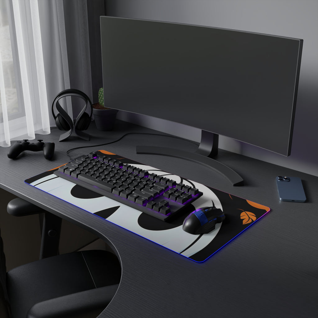 LED Gaming Mouse Pad with Ghost Skeleton Cartoon Pumpkin Design for Halloween, view 15