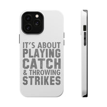 DistinctInk ToughCase for Apple iPhone, Compatible with MagSafe Charging - It's About Playing Catch & Throwing Strikes