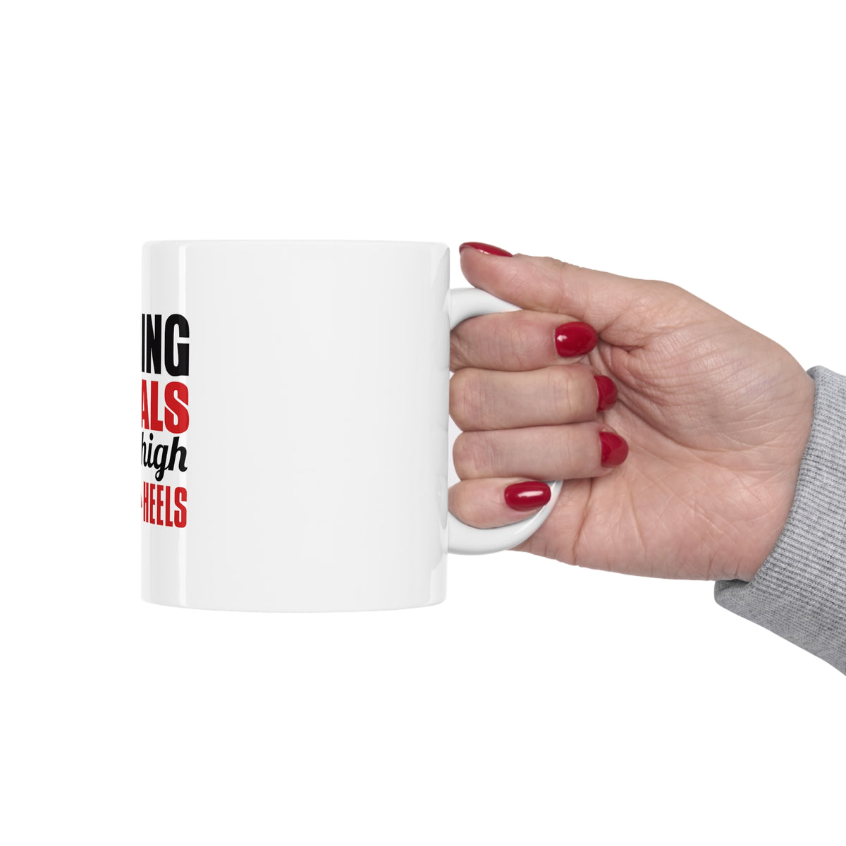 Glossy White Coffee / Tea Mug - Closing Deals in High Heels, view 12