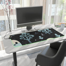 DistinctInk LED Gaming Mouse Pad with Ghastly Skeletal Shadows Design for Halloween
