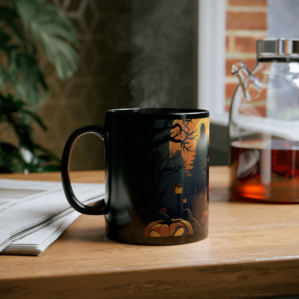 Black Coffee Mug - Spooky Trick or Treating for Halloween, view 6