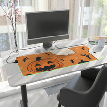 DistinctInk LED Gaming Mouse Pad with Ghost Skeleton Pumpkin Cartoons Design for Halloween