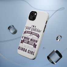 DistinctInk ToughCase for Apple iPhone, Compatible with MagSafe Charging - Tent Pitchin Weiner Roastin S'More Camping Girl