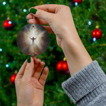 DistinctInk Hanging Ceramic Christmas Tree Ornament Charm with Gold String - Great Gift/Present - 2 3/4 inch Diameter - The Word Becomes Flesh: John 1:14