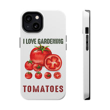 DistinctInk ToughCase for Apple iPhone, Compatible with MagSafe Charging - I Love Gardening from My Head Tomatoes