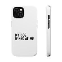 DistinctInk ToughCase for Apple iPhone, Compatible with MagSafe Charging - Tell Me It's Just a Dog - You're an Idiot