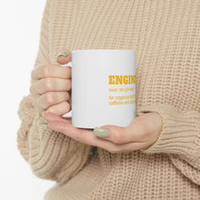 DistinctInk Glossy White Coffee / Tea Mug - Engineer Definition - Caffeine and Last Minute