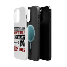 DistinctInk ToughCase for Apple iPhone, Compatible with MagSafe Charging - Video Games Don't Make Me Violent Lag Does
