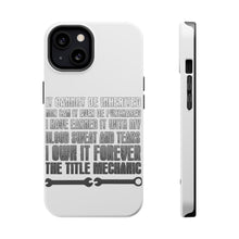 DistinctInk ToughCase for Apple iPhone, Compatible with MagSafe Charging - Mechanic Can't Be Inherited Purchased