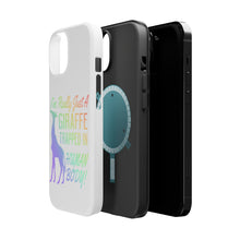 DistinctInk ToughCase for Apple iPhone, Compatible with MagSafe Charging - Just a Giraffe Trapped in a Human Body