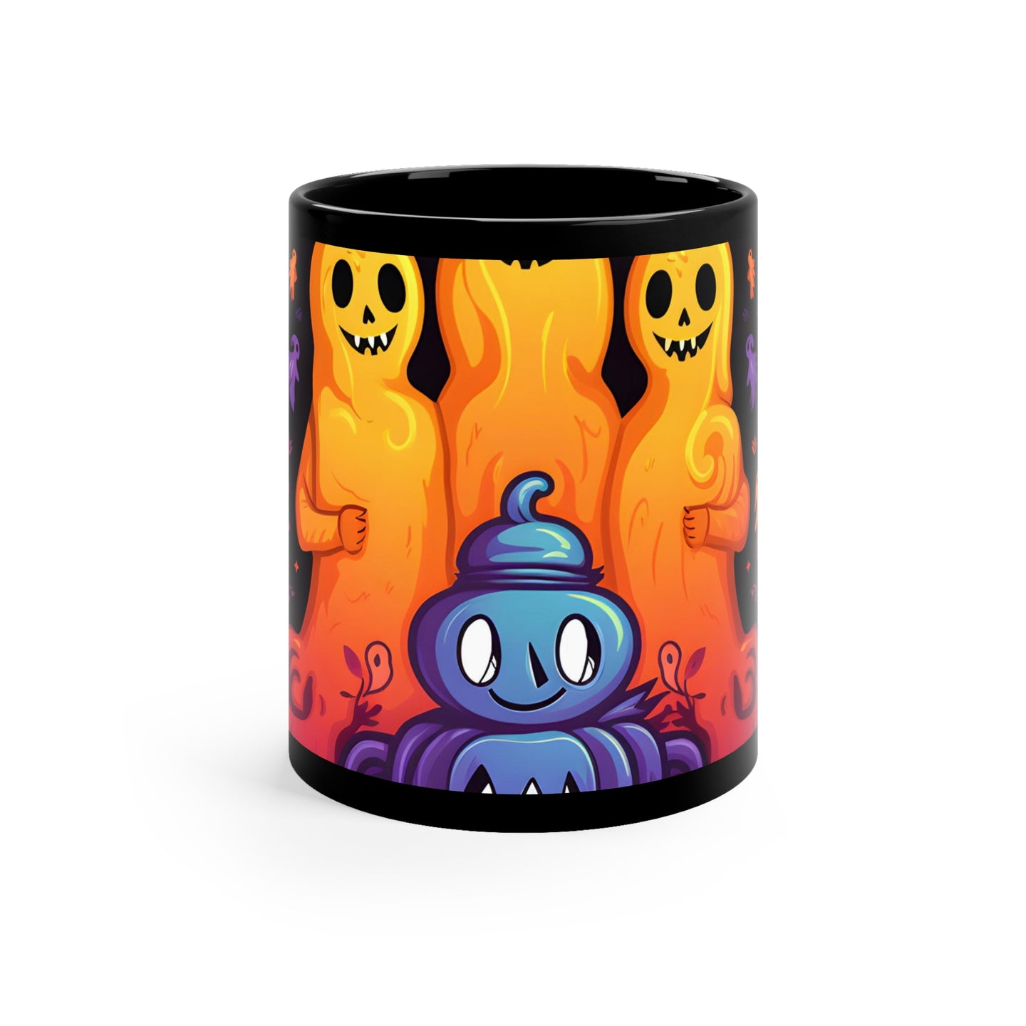 DistinctInk Black Coffee Mug - Finding Your Purpose in Life for Halloween LGBTQ+ Pride