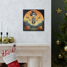 DistinctInk Canvas Wall Art with Skelefun Halloween for Halloween