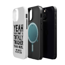 DistinctInk ToughCase for Apple iPhone, Compatible with MagSafe Charging - Yeah Your Sport Is Totally Tougher Hockey