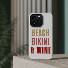 DistinctInk ToughCase for Apple iPhone, Compatible with MagSafe Charging - Beach Bikini & Wine