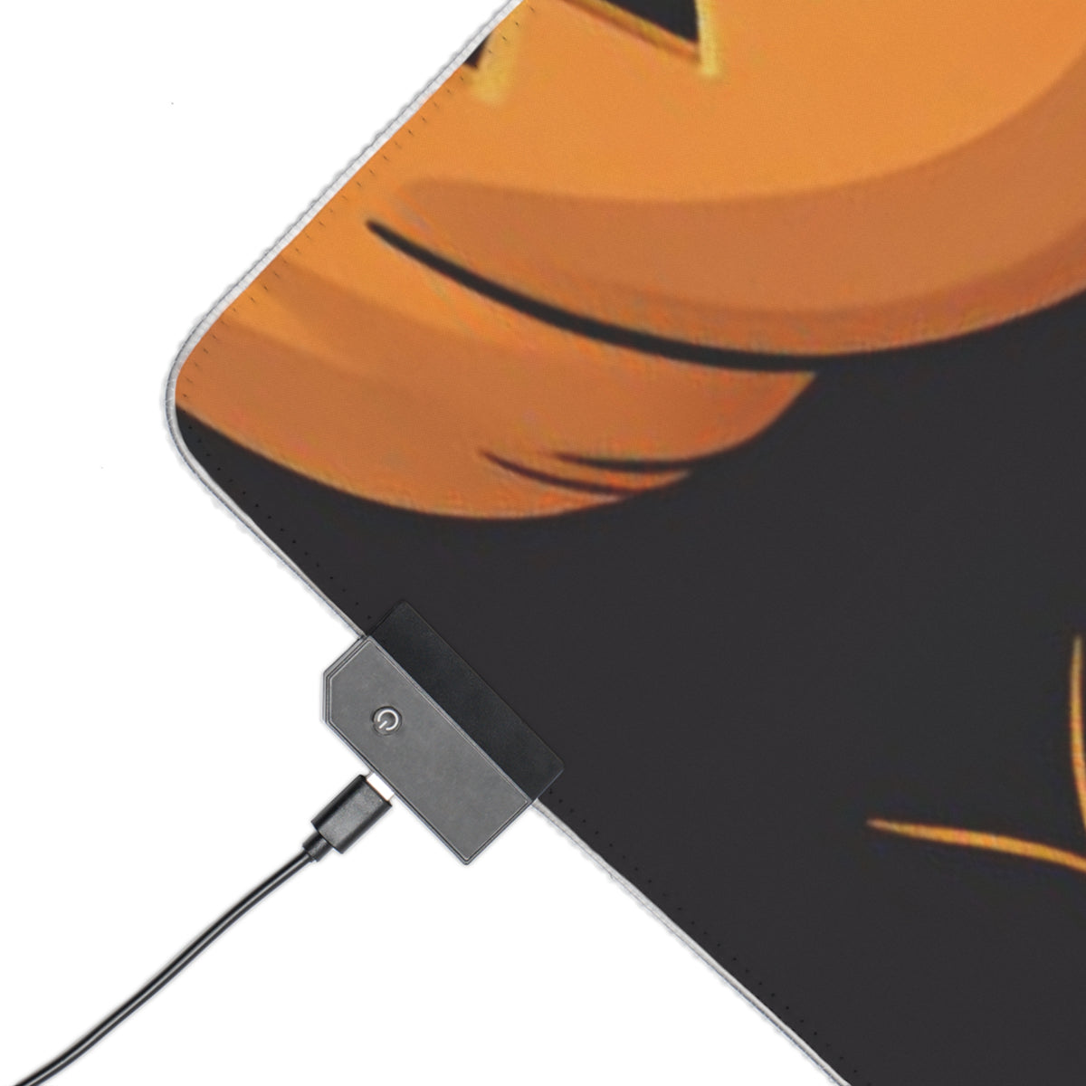 LED Gaming Mouse Pad with Ghastly Skeleton Pumpkin Party Design for Halloween, view 18