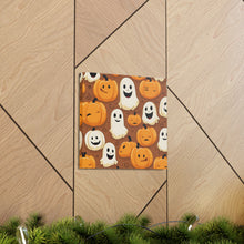 DistinctInk Canvas Wall Art with "Boo-ttifull Skeleton Cartoon Pattern Pumpkin" for Halloween